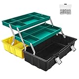 Simoul 17-Inch Three-layer Folding Plastic Toolbox， Repair Portable Electrician Box...