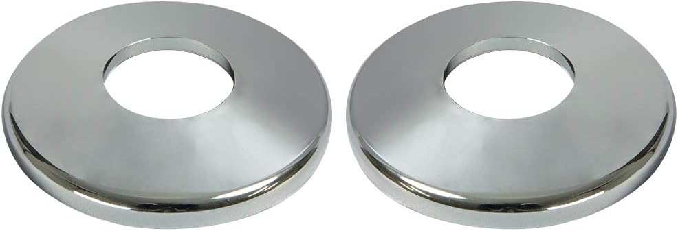 Aqua Select Escutcheon Plate Set for Inground Swimming Pool Or Spa Hand Rail | Inground Pool Plastic Plates for Pool Ladder | Corrosion Resistant | Chrome Colored Plastic | Set of 2