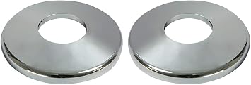 Aqua Select Escutcheon Plate Set for Inground Swimming Pool Or Spa Hand Rail | Inground Pool Plastic Plates for Pool Ladder | Corrosion Resistant | Chrome Colored Plastic | Set of 2