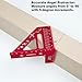 ViewReal Premium Carpenter Square Hole Scribing Ruler Woodworking Square 22.5-90 Degree Measuring Ruler with Angle Pin,Versatile Multi Angle Square for Woodworking, Engineering, and Construction
