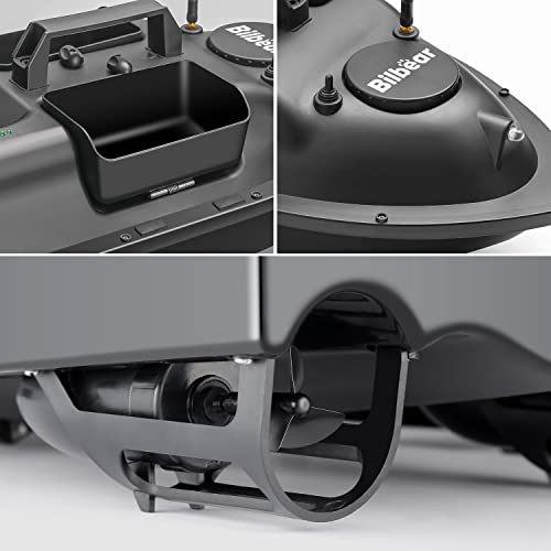 Foto von Bilbear GPS Köderboot,Futterboot mit 3 Klappen und GPS,Köderlieferboot Karpfenfischen Angelköderboot mit Ersatz-Akku,Handtasche (Schwarz Boot)