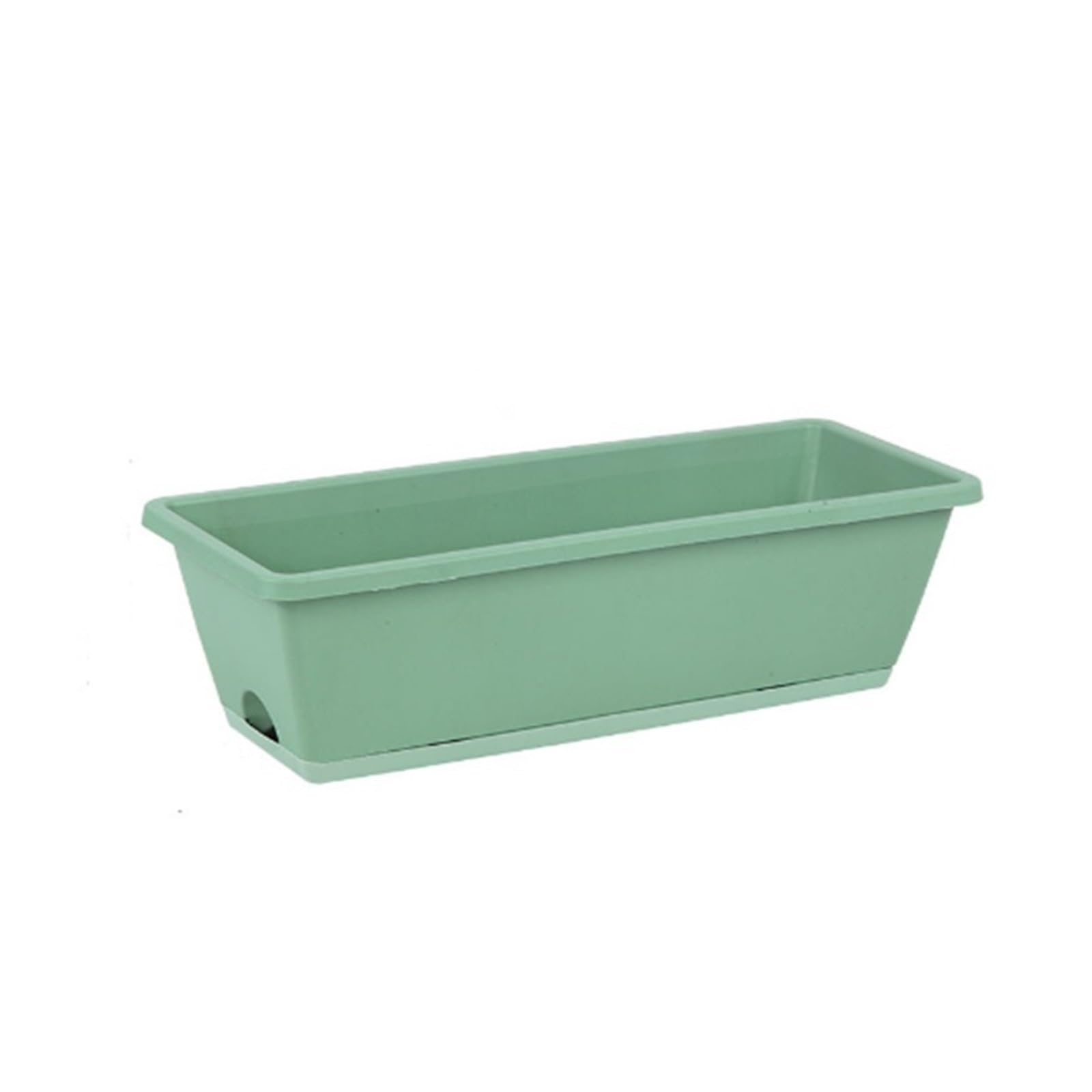 JUAKSQZYI Plastic Rectangle Flower Pots with Tray Window Boxes Planters Plant Container, for Balcony Office Garden(Green)