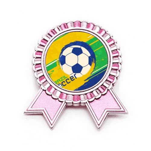 Broche rose Brésil Football en métal M, l'idée cadeau pour fan