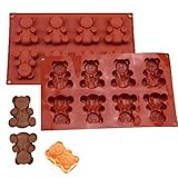RoseFlower 1 Pièces Silicone Moule Ourson Guimauve, Moules Ours 8 Cavités, Moule Silicone Ourson Guimauve Gelée Chocolat Gâteau, Moule Nounours Silicone pour Pâtisserie Bonbons DIY