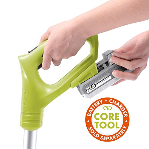 Sun Joe 24V-TLR-CT Cutting Swath Garden Tiller/Cultivator, Size: Blades 4. 25” Wide by 6” deep Path Telescopic Pole extends from 28. 3” to 37. 3”, Tool Only