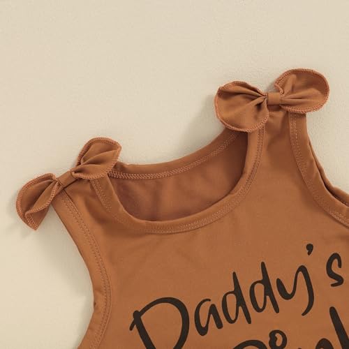 Image of Toddler Little Girl Clothes Summer Sleeveless Daddys Girl Letter Tank Tops Shorts Set 2Pcs Kids Casual Outfits