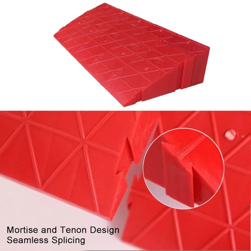 Rampa portátil para umbral de puerta, rampa ligera de plástico para sillas de ruedas, vehículos eléctricos y patinetas (rojo, 12 × 25 × 16 cm) miniatura 3
