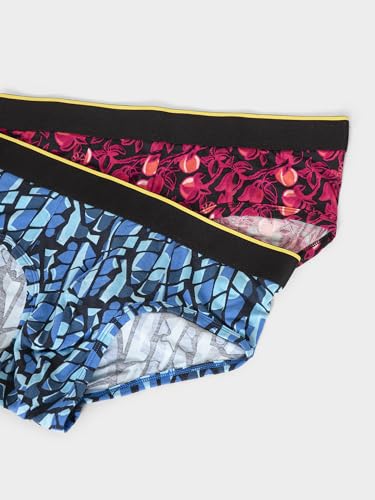 Image of Bummer Men's Printed Micro Modal Briefs Underwear | Ultra Soft & Breathable | Combo Pack of 2
