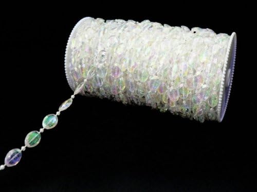 99 ft Faux Crystal Oval Beads Garland by the roll