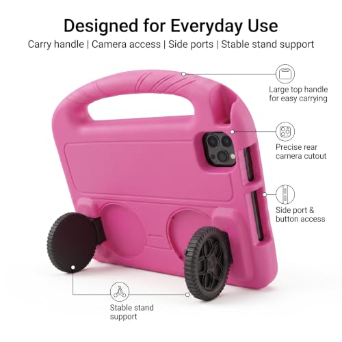 Image of Kids Tablet 10 inch,Android 15 Tablet with EVA Case(Rose Red)