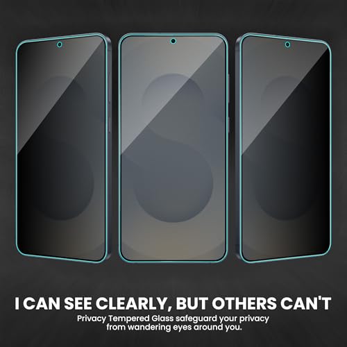 Image of ArmourPro Anti-Spy Matte Privacy Tempered Glass for Samsung Galaxy S25 and S24 with Edge to Edge Protector Coverage and Easy Installation kit | Black, Pack of 2