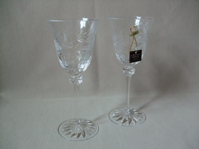 【カメイガラス】クリスタルドナウ　被せ切子　ワイングラス　5脚セット　旧東独製 カメイガラス】クリスタルドナウ 被せ切子 ワイングラス 5脚セット 旧