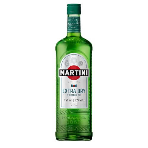 MARTINI Extra Dry Vermouth Aperitivo, 15% ABV, 75cl / 750ml, Bright Italian White Vermouth Infused with Hand-Selected Botanicals