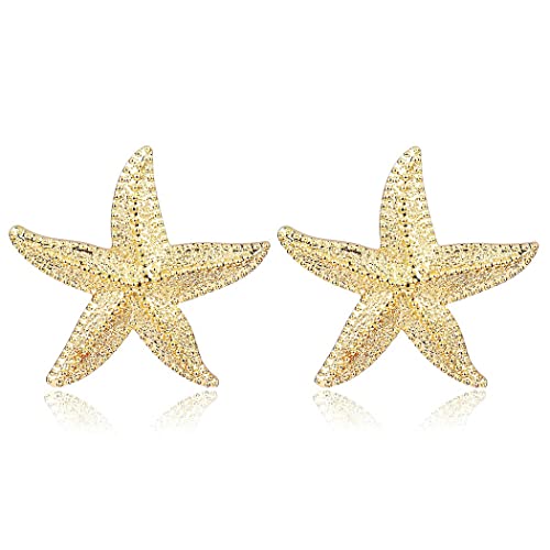 Starfish Earrings Large Gold Statement Big Star Earrings for Women Boho Fashion Beach Ear Jewelry Accessories