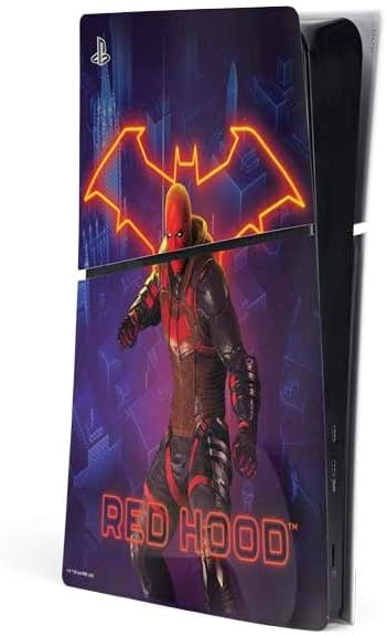 Skinit Decal Gaming Skin Compatible with PS5 Slim Digital Edition Console - Officially Licensed DC Comics Gotham Knights Red Hood Design