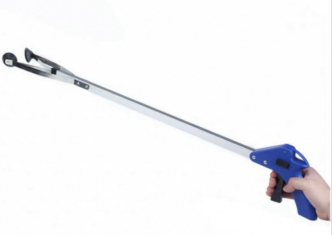 Grabber Reacher Tool 32 Inch Extra Long Steel Foldable Easy Pick Up Stick Strong Grip Trash Grabber Tool Anti-Slip Jaw Trash Claw- Pack of 2