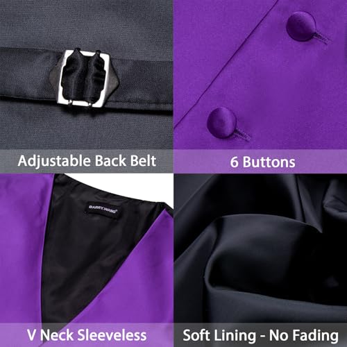 Image of Barry.Wang Men's Suit Vest Formal /Leisure Paisley Jacquard Silk Tie Pocket Square Waistcoat Set Wedding 5PCS