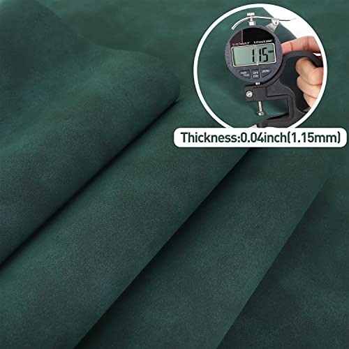 Funcolor Frosted Faux Leather Roll: 12x52 Inch Wipe Green Soft Faux Suede Fabric Synthetic Solid Leatherette Sheet for Cricut Sewing Crafts Making Earring Bows DIY Handmade…