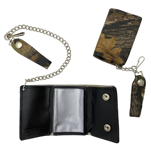 Leather Unlimited Camouflage Trucker Wallets with Chain - Trifold