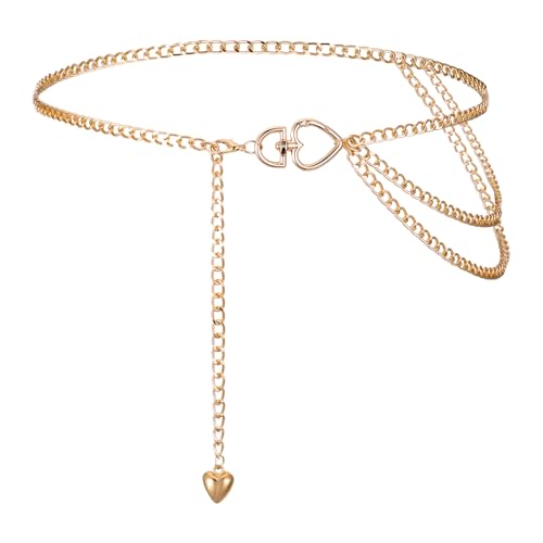 Gold Chain Belt for Women, Multilayer Waist Chain Belt for Women, Gold Chains Belts Woman, Golds Belts Chains Y2k Style for Dresses Jeans Trousers