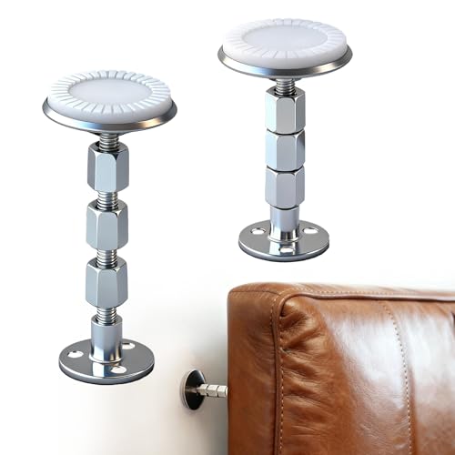 YHLOJIX 2PCS Adjustable Threaded Bed Frame Anti-Shake Tool Premium Headboard Stoppers with Wall Protection Easy Installation Bed Squeaking Stopper for Sofas Cabinets(1.3in-4.31in)