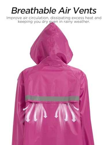 Mens Long Safety Rain Coats with Air Vents Reflective Stripes Waterproof Packable Rain Jacket with Hood Lightweight2