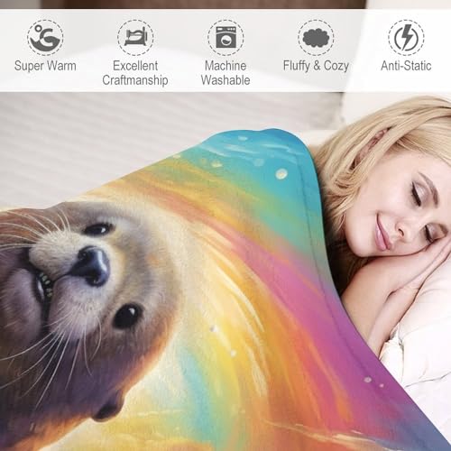 Jeté de canapé loutre plaid couverture douce idée cadeau originale - 4