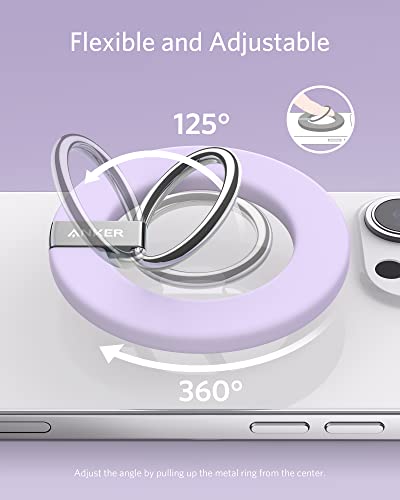 Image of Anker Magnetic Phone Grip (MagGo), 610 Ring Holder, Adjustable Kickstand, Only for iPhone 16 /16 Plus /16 Pro /16 Pro Max /15 /14 /13 /12 Series