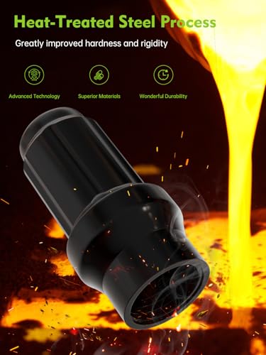 AUTOPTIM M12x1.5 Extended Lug Nuts - 24PCS 17mm Hex, 1.57" Tall, 0.79" Width, Black 6 Spilne Extended ET Lug Nut Replacement for Toyota Tacoma 4Runner Aftermarket Wheels Closed End with 1 Socket Key