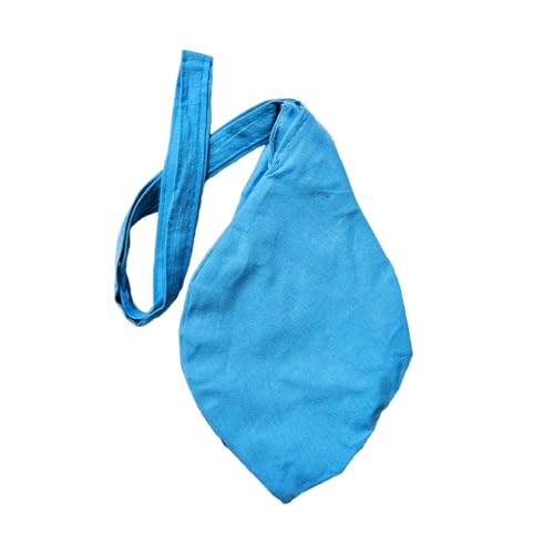 Image of Pure Cotton Chanting Bag or Gomukhi Japa Mala Bag or Cotton Bead Bag with Sakshi Mala Counter (Light Blue)