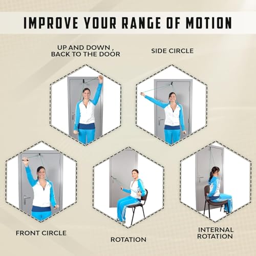Image of AARAM Overhead Hand Shoulder Pulley Equipment Kit RP-01 W /Rope For Home Gym Exercise & Physical Therapy