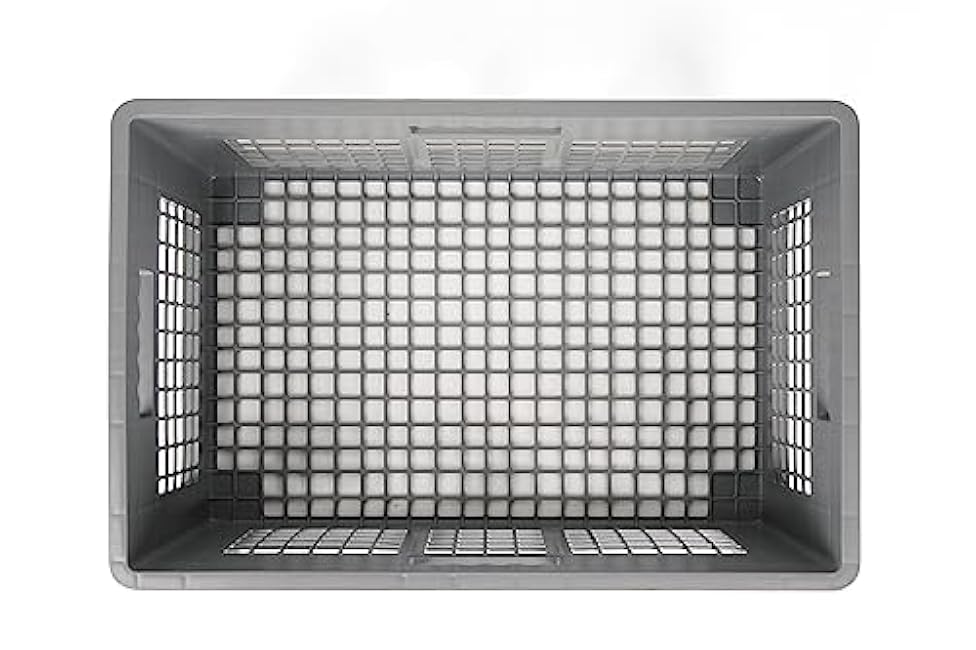 Hudson Exchange 24 x 16 x 8 Mesh Straight Wall Handled Storage Container Tote, Gray