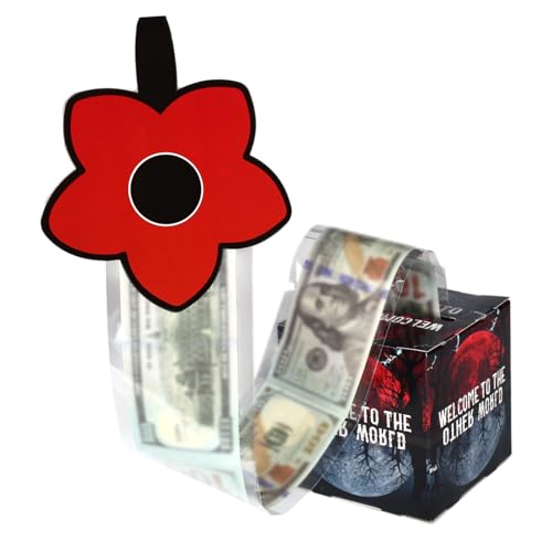 Csoisoy Caja Regalo Dinero Sorpresa de Temática Demonio, Caja Sorpresa Cumpleaños Terror con Inserto y Bolsas Transparentes para Temática Extraña Invertida Cumpleaños Halloween Regalos de Fiesta