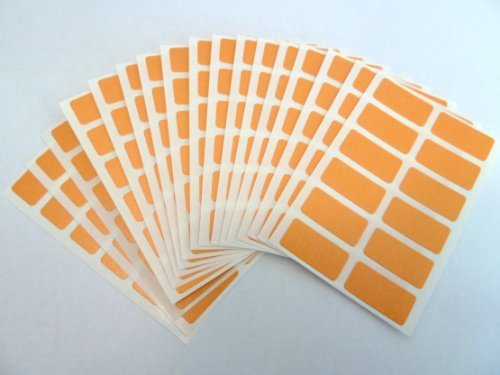 200 Labels, 25x12mm Rectangle, Orange, Colour Code Stickers, Self-Adhesive Sticky Coloured Labels
