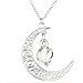 Produktbild Fliyeong Anhänger Halskette Hängen Legierung Hallow Out Mond Noctilucence Bead Charm Halskette für Halloween-Nachtparty - Lila dauerhaft und nützlich