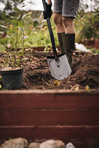 Fiskars Gärtnerspaten, Spitz, Spaten für harte, steinige Böden, Länge: 125 cm, Hochwertiger Borstahl, Grau/Schwarz, Ergonomic, 1070639