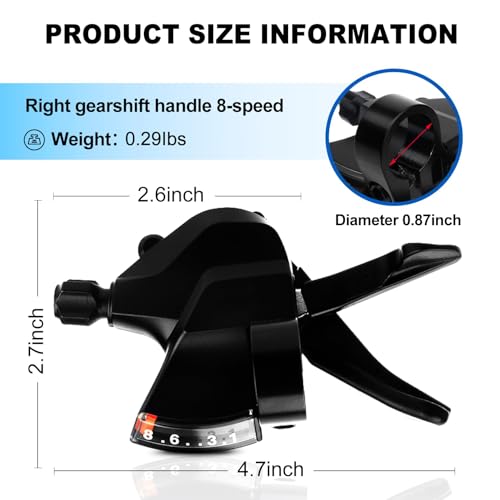image for RainFlowwer SL-M315-8R Bike Shift Lever,Bicycle Shift Lever - Right, M