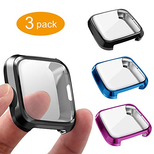 3 Packs Screen Protector Compatible Fitbit Versa Lite Edition, GHIJKL Ultra Slim Soft