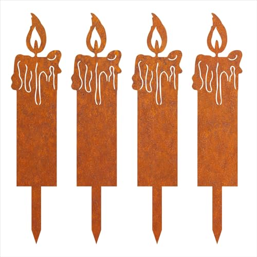 Roststecker Tannenbaum und Elch weihnachtsdeko, 4er Set Metall Rost...