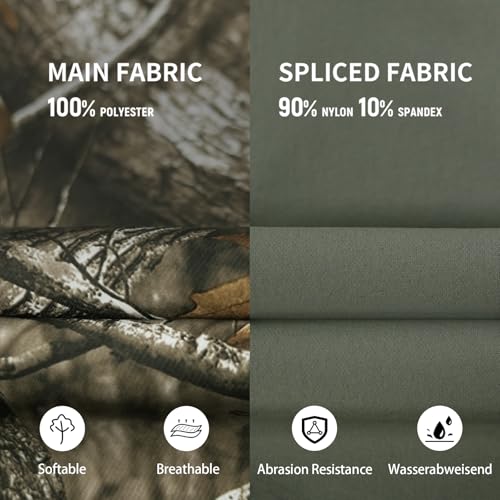 LOOGU Camo Hunting Pants for Men Ripstop Water-Resistant Mens Camo Turkey Hunting Pants with 7 Pockets - Thumbnail 4