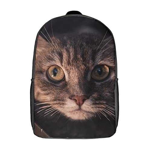 Sac à dos imprimé en 3D chat avec grand compartiment pour grand cahier