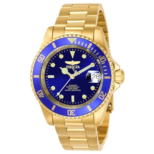 Invicta Pro Diver reloj automático para hombre de acero inxidable, Oro / Azul, 40 mm
