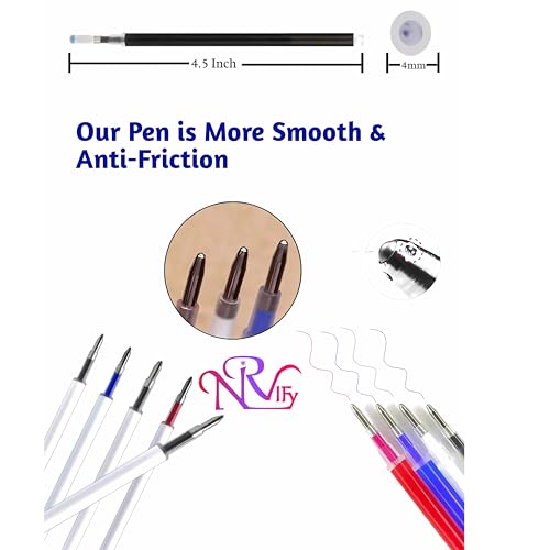 Image of Heat Erasable Fabric Marking Pens for Tailors - 12-Pack Fine Tip Temporary Ink Pens for Sewing, Quilting, Dressmaking - (Black, Blue, Red, White)