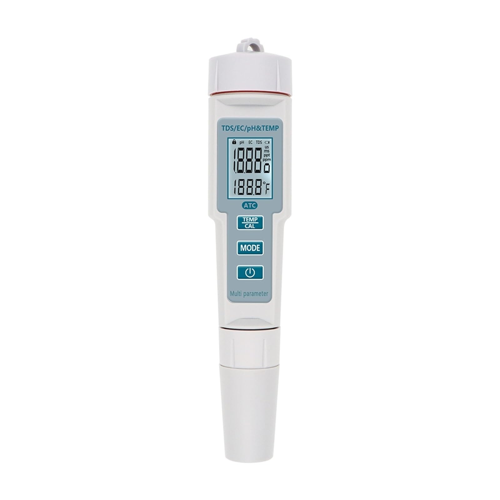 Kit per l'analisi dell'Acqua, Misuratore di PH/EC/TDS e Temperatura 4 in 1 PH Impermeabile Monitor qualità Acqua a LED Tester for Piscine Acqua Potabile(0)