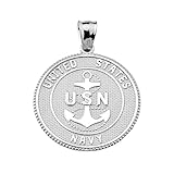 US Navy Sterling Silver with Prayer Blessing Pendant