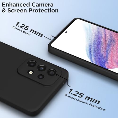 Image of Outlouders Back Cover for Samsung Galaxy A53 5G | Camera Protection | Durable Soft Matte Silicone Bumper Case (Black)