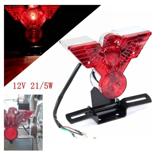 Feu arrière intégré pour moto 12V style Warbird avec feu stop rouge pour Bobber et Custom - 2