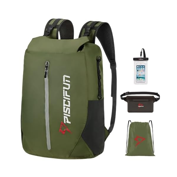 Piscifun-Dry-Bag-Waterproof-Lightweight-Dry-Backpack-with-Waist-Pouch-and-Phone-Case-for-Kayaking-Boating-10L-20L-30L Piscifun Dry Bag Waterproof, Lightweight Dry Backpack with Waist Pouch and Phone Case for Kayaking, Boating 10L 20L 30L