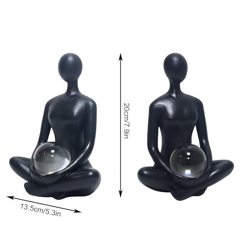 Estatua Decorativa Yoga Girl en Resina Negra 7.9 Pulgadas miniatura 3