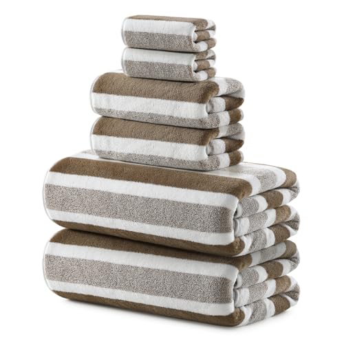 REDKISS 6-Piece Microfiber Bath Towel Set, Ultra Soft, Highly Absorbent